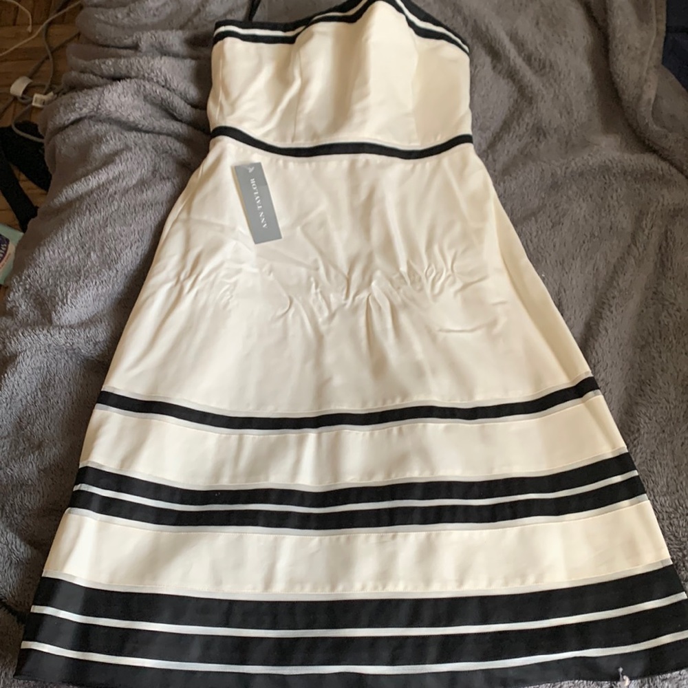 Brand new with tags Ann Taylor strapless dress in black and white